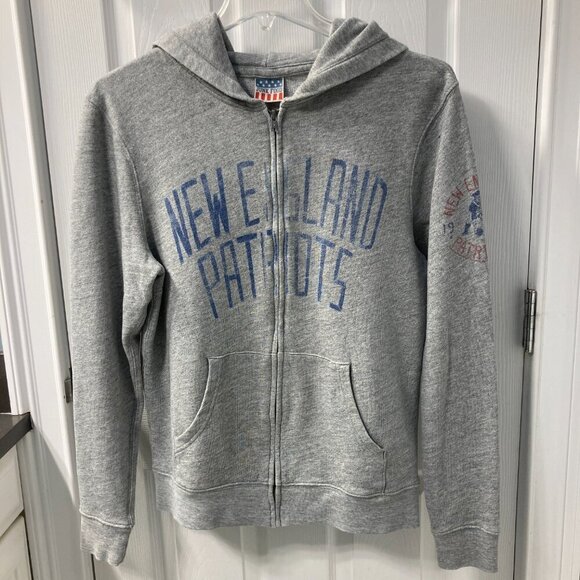 New England Patriots Junk Food Full Zip Hoodie Jacket Size Small/Medium - Picture 1 of 8